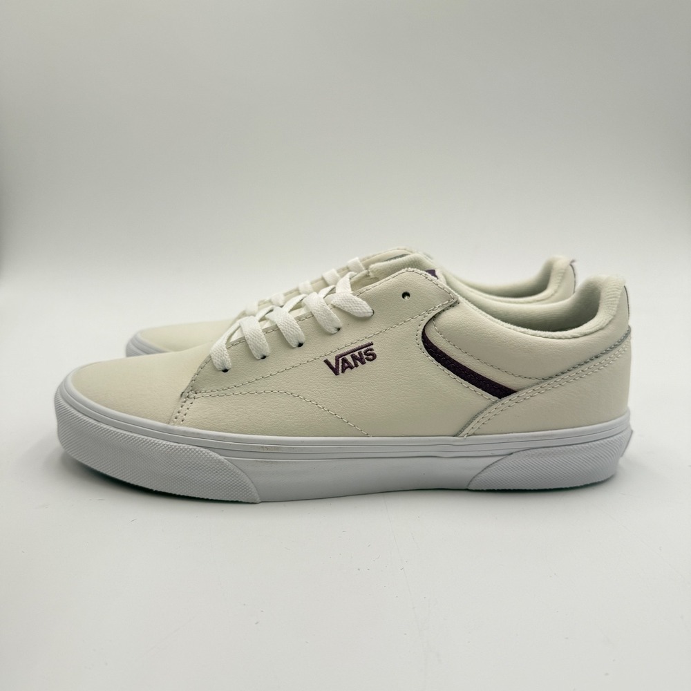 VANS Seldan Tumble White Leather Women's Low Top Sneakers Size 10 NEW - Picture 3 of 7